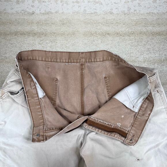 Vintage Carhartt Carpenter Pants Light Tan Canvas Baggy Dungarees Painters 90s - Picture 4 of 4